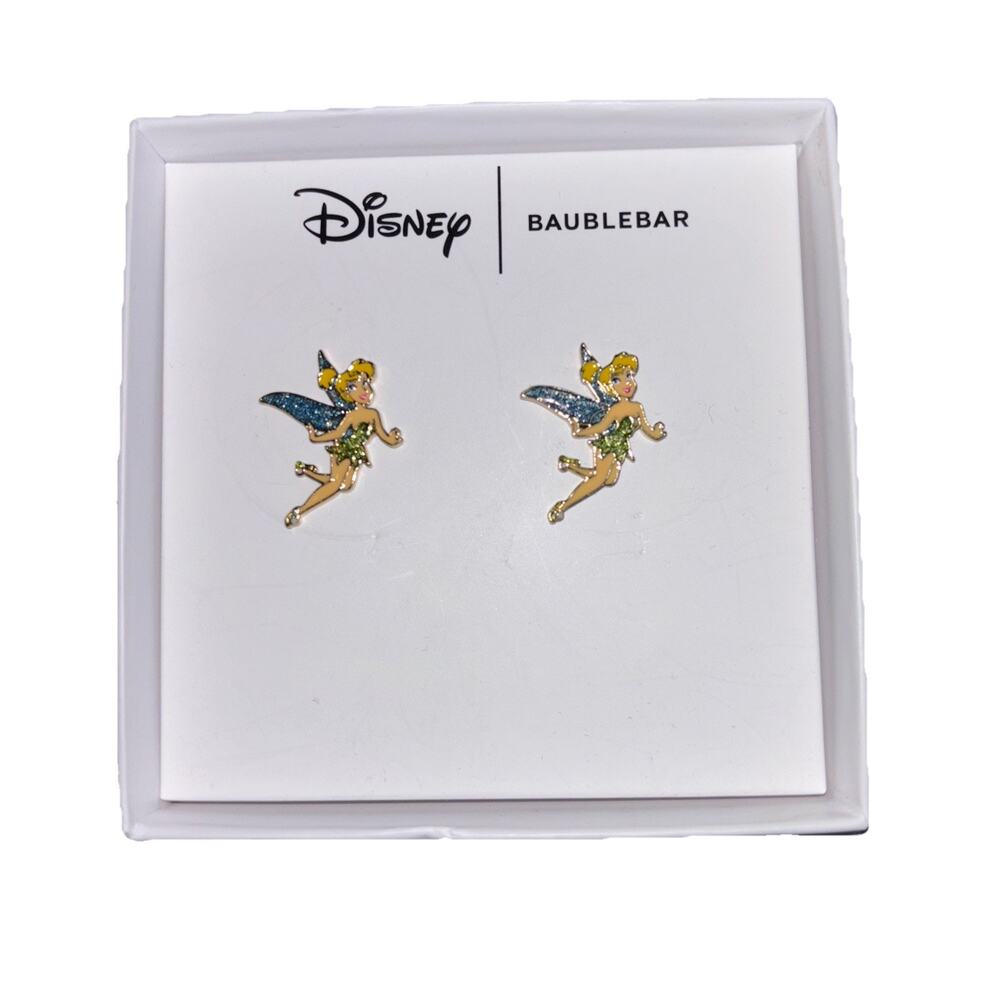 Disney Baublebar Tinkerbell Stud Earrings Peter Pan 1 Pair New in Gift Box NIB